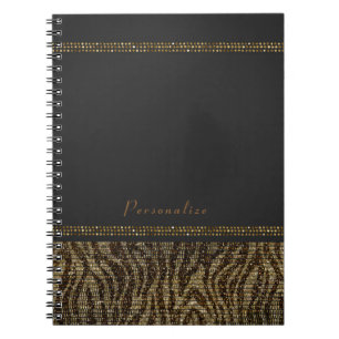 Zebra Glitters Lovertjes Glam Chic Modern Bling Notitieboek