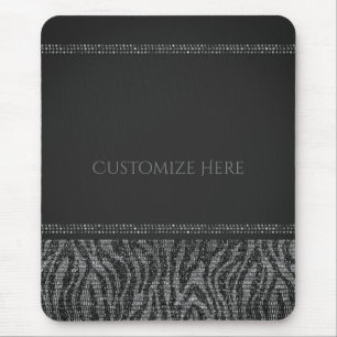 Zebra Glitters Lovertjes Glam Chic Moderne Glamour Muismat