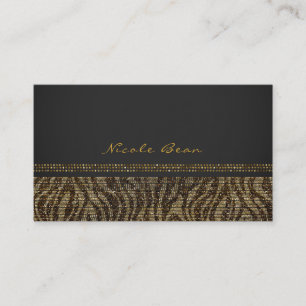 Zebra Glitters Pailletten Glam Chic Modern Elegant Visitekaartje