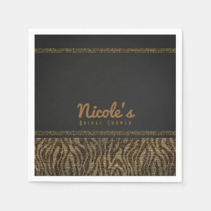 Zebra Glitters Pailletten Glam Chic Moderne Feest Servetten