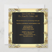 Zebra Gold Cream Leopard Black Birthday Party Kaart (Achterkant)