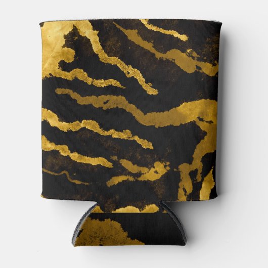 Zebra Gold Tie Dye Pattern Blikjeskoeler (Voorkant)