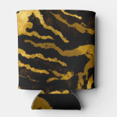 Zebra Gold Tie Dye Pattern Blikjeskoeler (Achterkant)