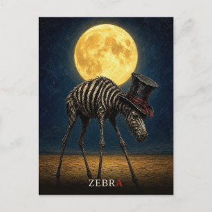 Zebra Gothic Top Hat gotische Surrealist Briefkaart