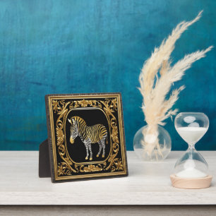 Zebra goud en zwart sierlijk lijst fotoplaat