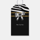 Zebra Goud Zwart Wit Parel Cadeaulabel (Achterkant)