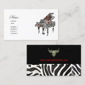Zebra Grand Piano ~ Carte de visite (Devant / Derrière)