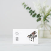 Zebra Grand Piano ~ Carte de visite (Debout devant)