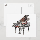 Zebra Grand Piano ~ Carte postale / Invitations (Devant / Derrière)