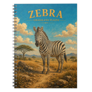 Zebra Grasland Vlaktes Waterverf GeoSaga Notitieboek