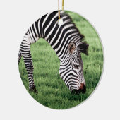 Zebra Grazing Keramisch Ornament (Links)
