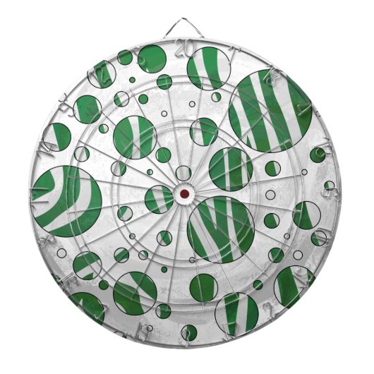 Zebra Green and White Polka Dot Dartbord (Voorkant)