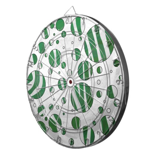 Zebra Green and White Polka Dot Dartbord (Voorkant Rechts)