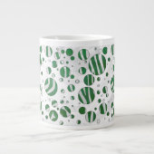 Zebra Green and White Polka Dot Extra Grote Mok (Voorkant)