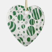 Zebra Green and White Polka Dot Keramisch Ornament (Rechts)