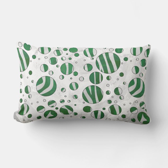 Zebra Green and White Polka Dot Kussen (Voorkant)