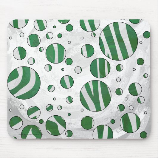Zebra Green and White Polka Dot Muismat (Voorkant)