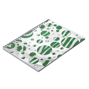 Zebra Green and White Polka Dot Notitieboek