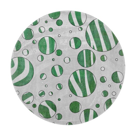Zebra Green and White Polka Dot Snijplank (Voorkant)