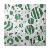 Zebra Green and White Polka Dot Tegeltje (Voorkant)