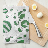 Zebra Green and White Polka Dot Theedoek (Quarter Fold)