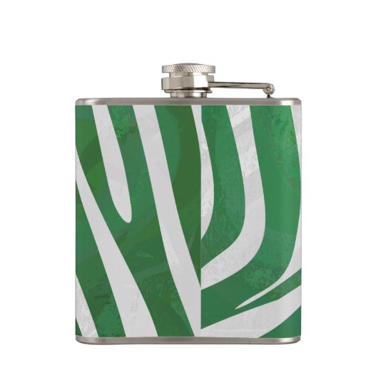 Zebra Groen en wit afdrukken Heupfles (Achterkant)
