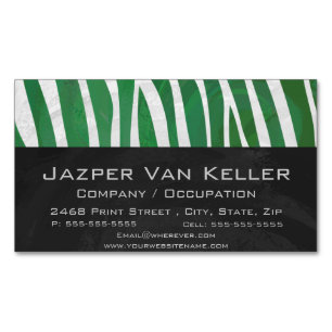 Zebra Groen en wit afdrukken Magnetisch Visitekaartje