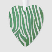 Zebra Groen en wit afdrukken Ornament (voorkant)