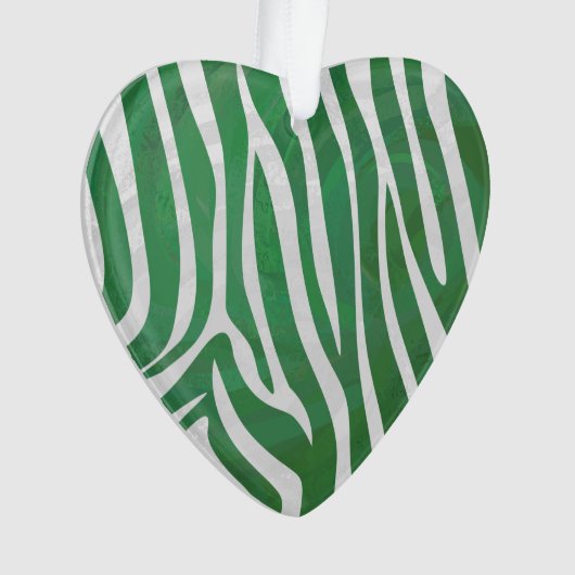 Zebra Groen en wit afdrukken Ornament (voorkant)