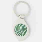 Zebra Groen en wit afdrukken Sleutelhanger (Voorkant)