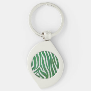 Zebra Groen en wit afdrukken Sleutelhanger
