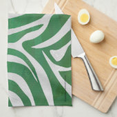 Zebra Groen en wit afdrukken Theedoek (Quarter Fold)