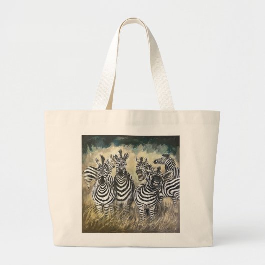 Zebra Grote Tote Bag (Voorkant)