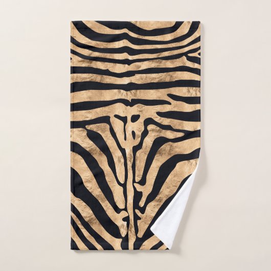 Zebra handdoeken, zwart en gouden olievlekken bad handdoek (Handdoek)