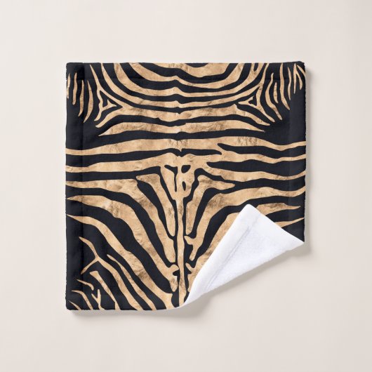 Zebra handdoeken, zwart en gouden olievlekken bad handdoek (Wasdoekje)