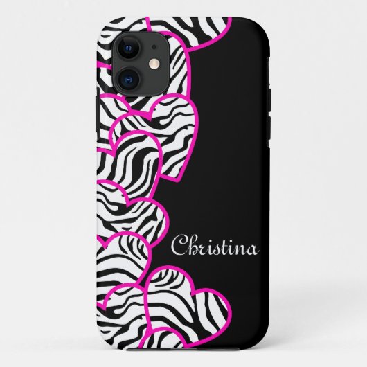 Zebra harten iPhone 5 Hoesje (Achterkant)