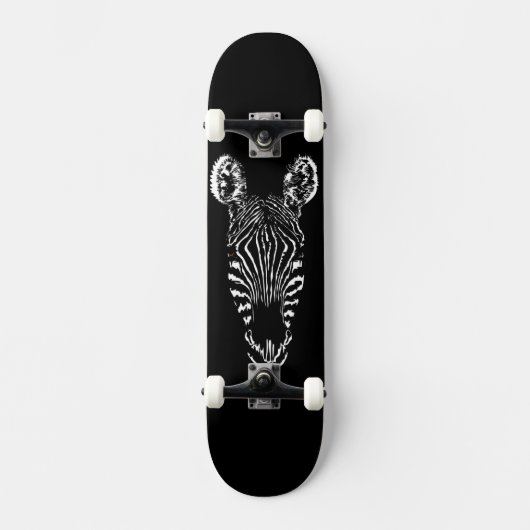 Zebra Head Black Skateboard (Voorkant)