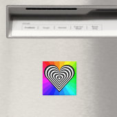 ZEBRA HEART RAINBOW PATTERN MAGNEET (Insitu (Vaatwasser))
