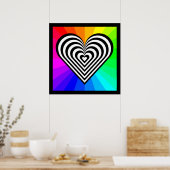 ZEBRA HEART RAINBOW PATTERN POSTER (Keuken)