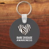 Zebra Heart Rare Disease Awareness Gift 2020  Sleutelhanger (Voorkant)