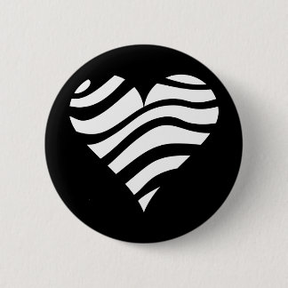 Zebra Heart Ronde Button 5,7 Cm