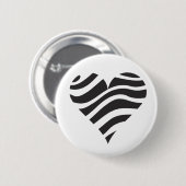 Zebra Heart Ronde Button 5,7 Cm (Voorkant /achterkant)