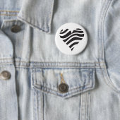 Zebra Heart Ronde Button 5,7 Cm (In situ)