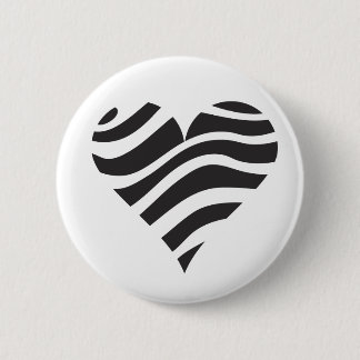 Zebra Heart Ronde Button 5,7 Cm