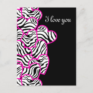 Zebra hearts Design Briefkaart