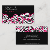 Zebra Hearts Design Carte de visite (Devant / Derrière)