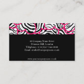 Zebra Hearts Design Carte de visite (Dos)