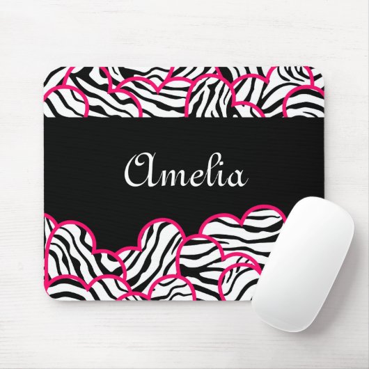 Zebra Hearts Mousepad Muismat (Met muis)