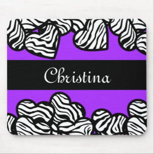 Zebra Hearts Mousepad Muismat