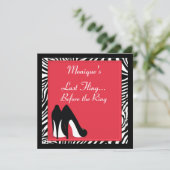 Zebra Heels Bachelorette Invitation (Debout devant)